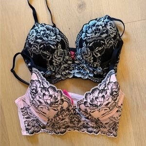 La SENZA Black and Pink Lace Bra Set